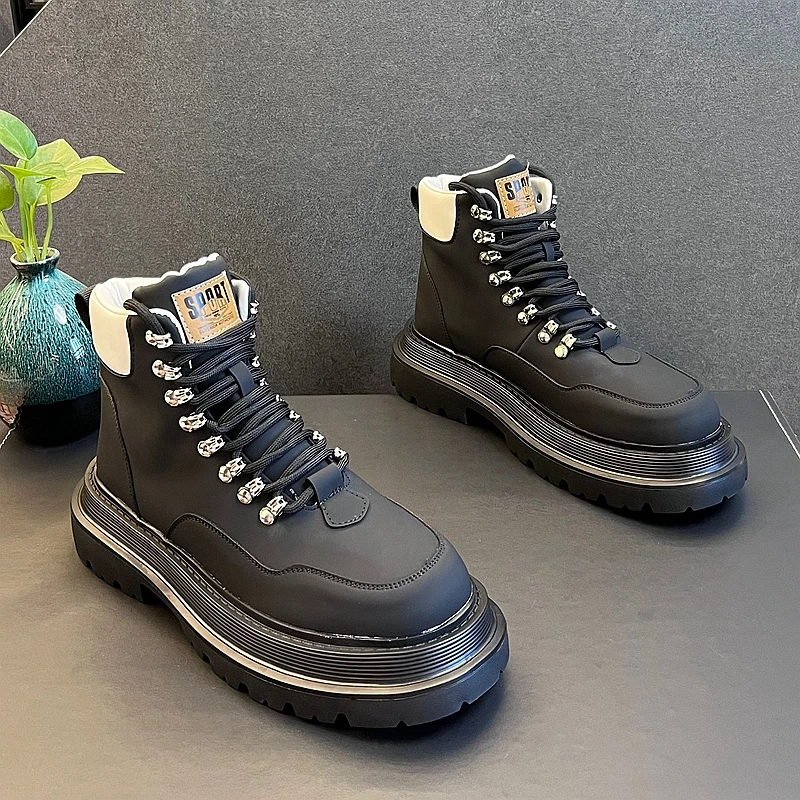 New Arrival moda męska trzewiki w stylu Casual wiosna jesień zima luksusowy projektant młodzieży trendy Chunky Sneakers Botas Hombre