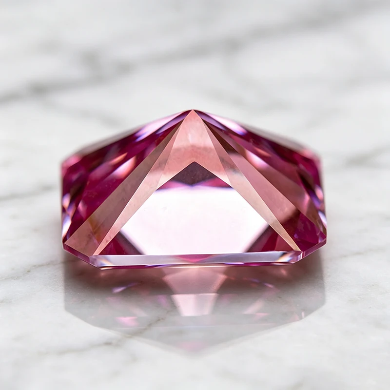 Moissanit-Stein im Radiant-Schliff, Sakura-Rosa Farbe, Laborgezüchteter Edelstein für DIY-Ringe, Halsketten, Ohrringe, Hauptmaterialien mit Zertifikat – Detail 2
