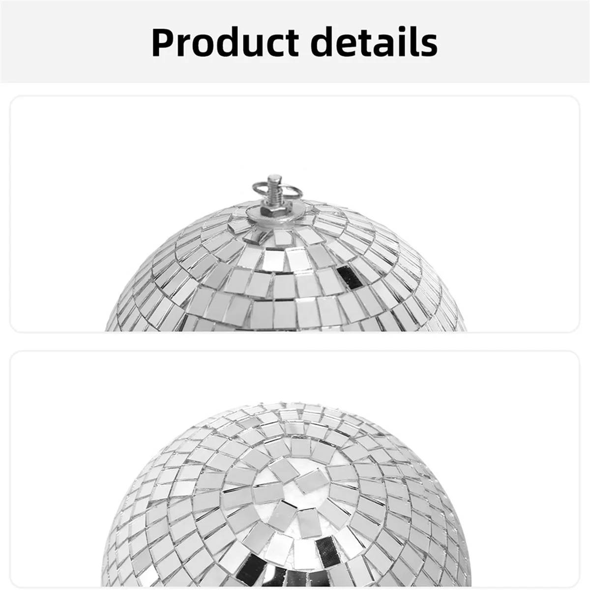 30cm Disco Light Mirror Ball, Stage Reflective Mirror Balls Silver with Hanging Rings for Dance, Birthday,Home