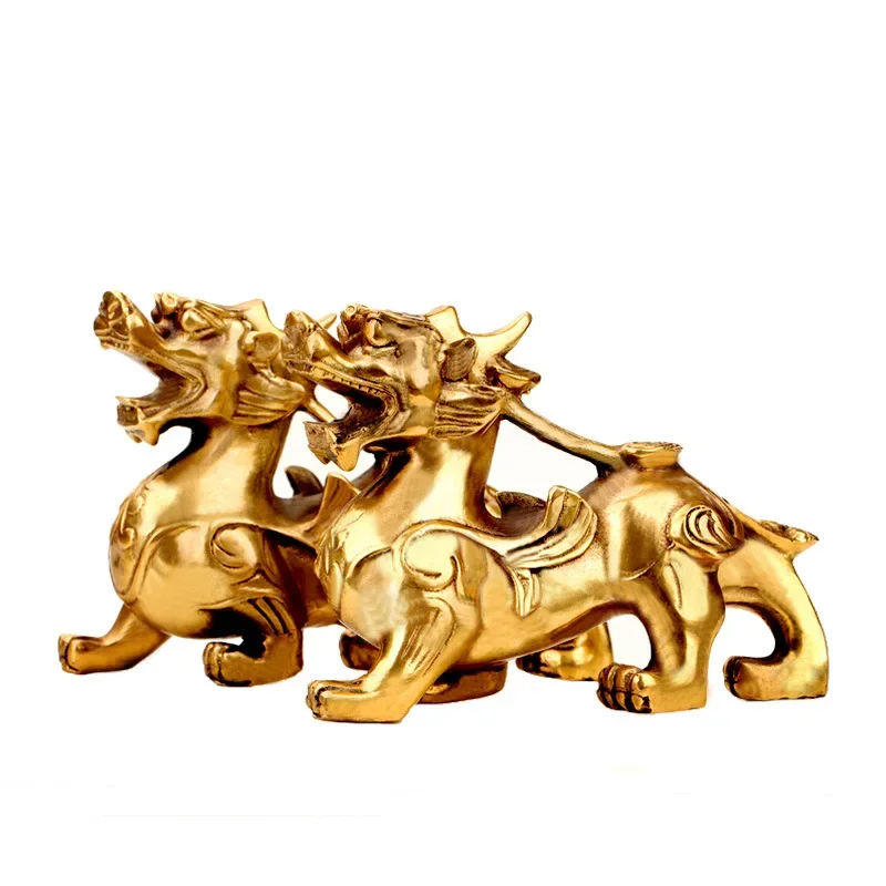 

Feng Shui Brass Unicorn Geely Beast Statue