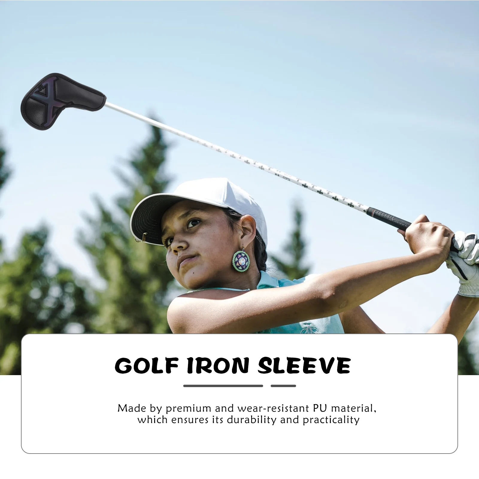 

10Pcs Golf Iron Covers Premium PU Club Head Sleeves Waterproof Wear-Resistant Protection for Golf Club Putter Accessories Gear