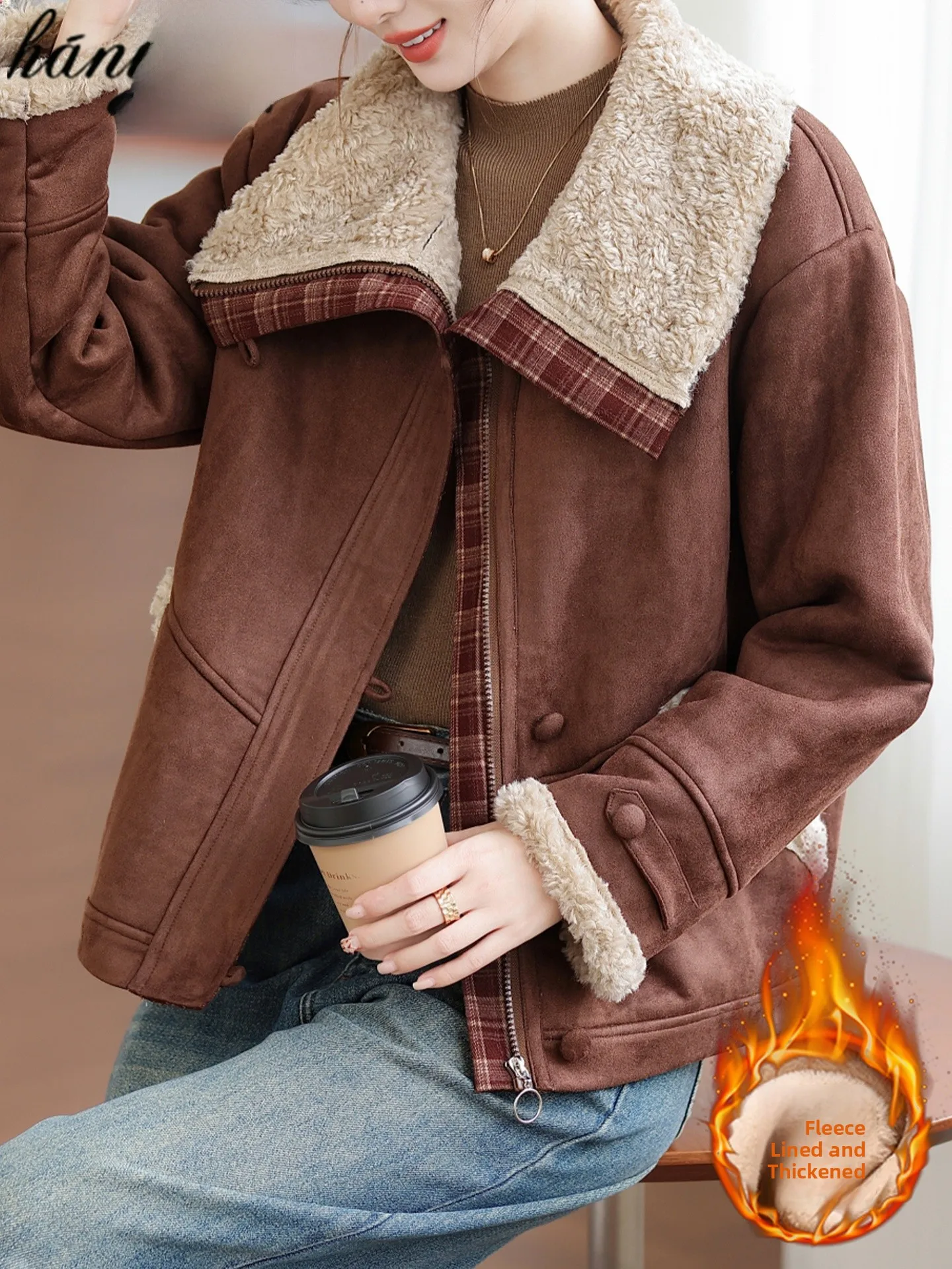 

Женская зимняя парка с меховой подкладкой, утепленная хлопковая куртка, осенне-зимняя верхняя одежда, теплая, свободного кроя, стандартный рукав