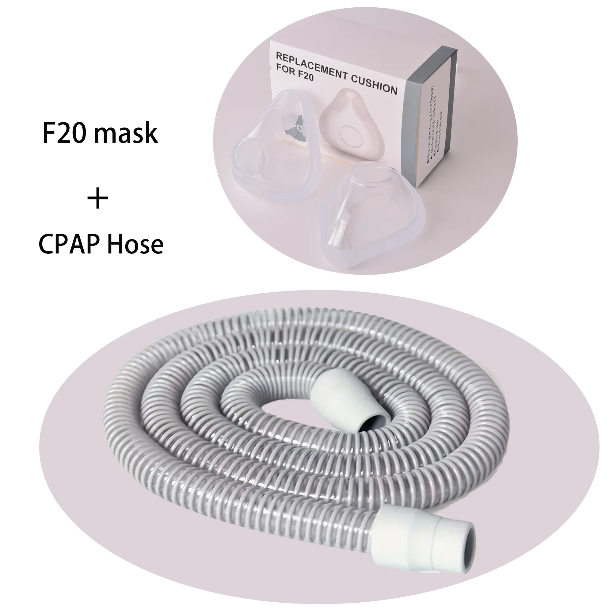 Combination set - Airfit F20 Replacement Cushion+CPAP Hose (compatible with F20), Adult Sleep Aid Respiratory Equipment