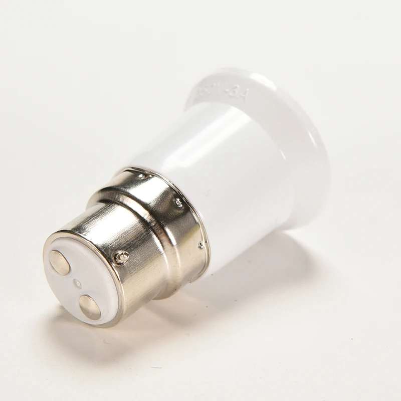 White B22 To E27 Base LED Light Lamp Bulb Fireproof Holder Adapter Converter Change Socket 1PCS