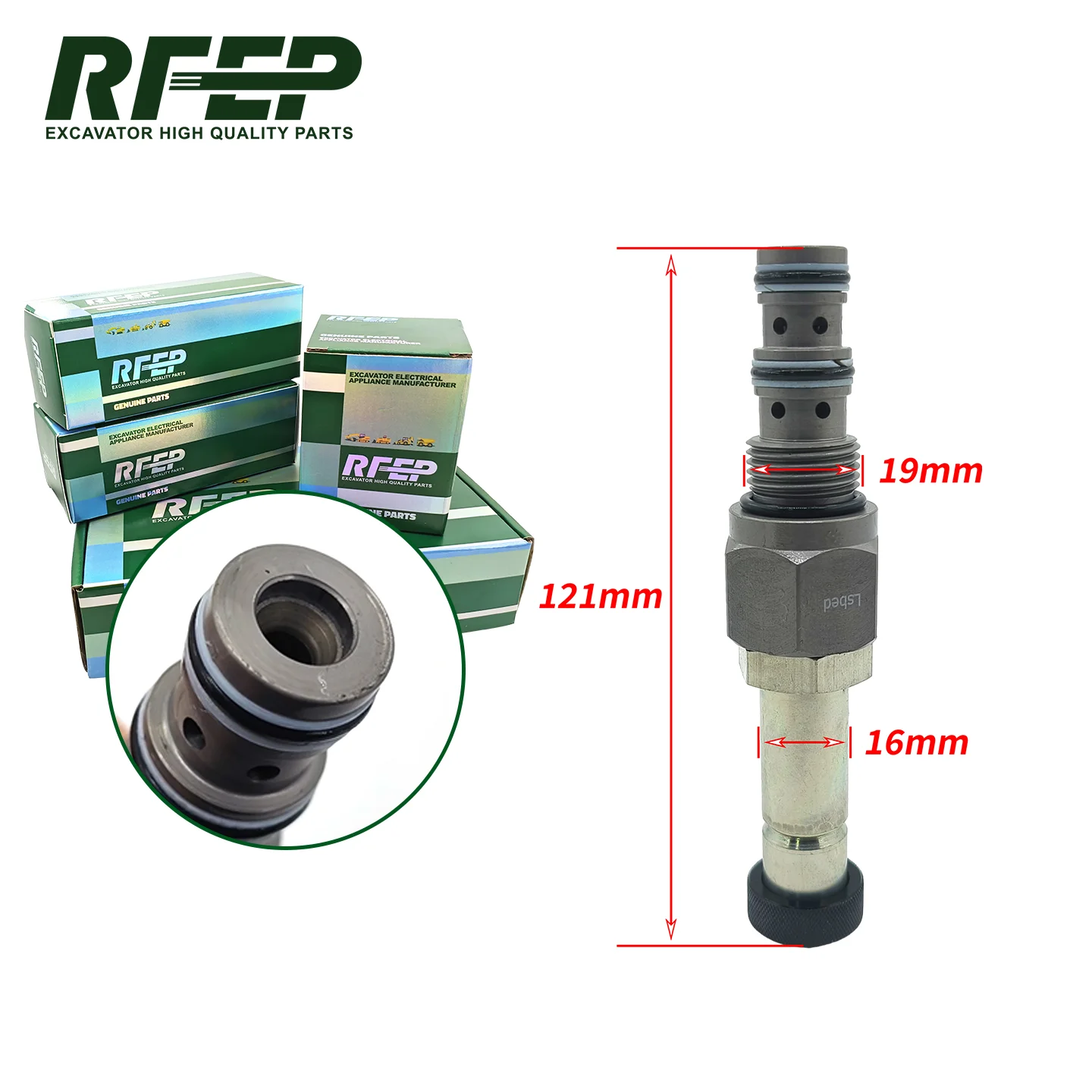 Proportional Solenoid Valve Spool Flat Head 121mm for Sany SY135 SY205 SY215 SY235 Excavator Hydraulic Pump Valve Core Parts
