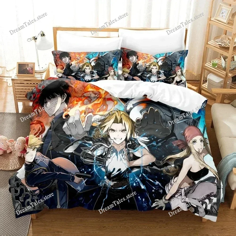 Exquisite 3D Anime Fullmetal Alchemist Wallpaper Print Bedding Set Duvet Cover Comforter Bed Youth Kids Girls Boys Gift741