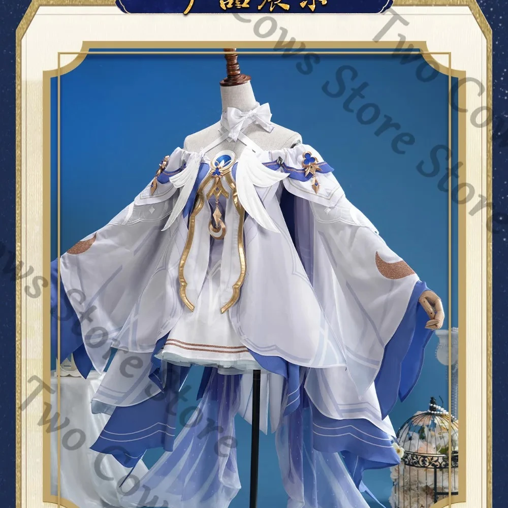 

Genshin Impact Columbina Cosplay Game Skirt One-piece Dress Neckpiece After-bow Accessories Cape Coat Shoulder Strap