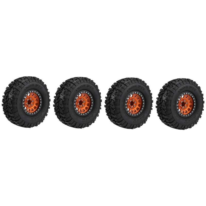 4PCS Metal 2.2 Beadlock Wheel Rim Tires Set For 1/10 RC Crawler Car Traxxas TRX4 TRX6 Axial SCX10 RR10 Parts