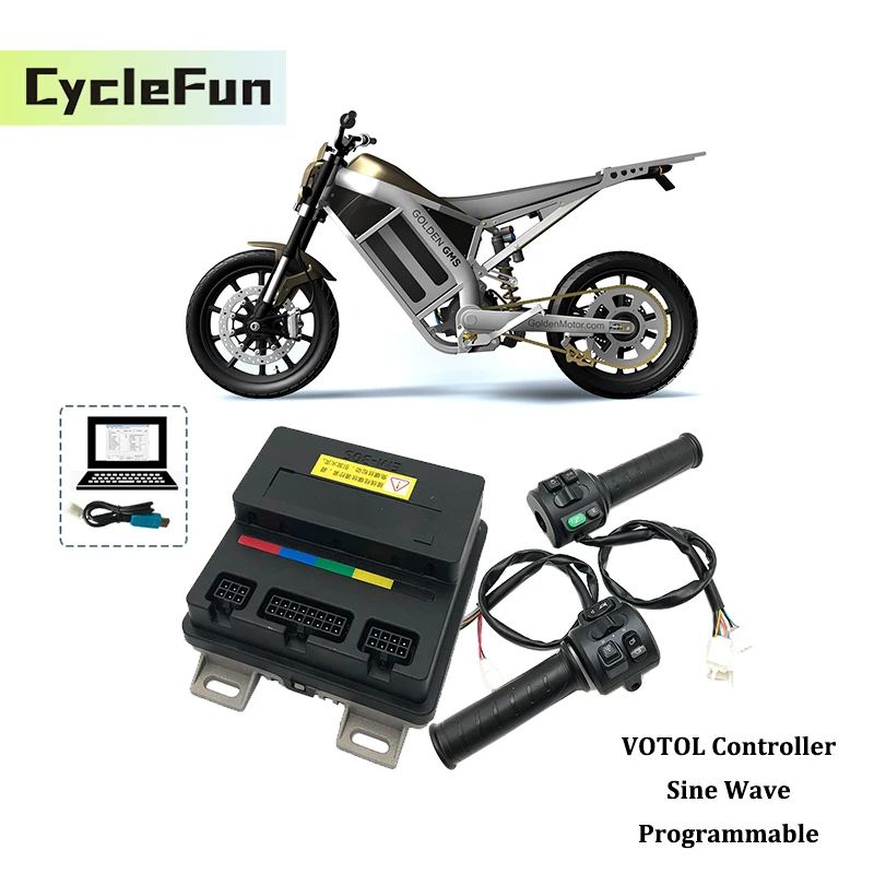 

VOTOL EM30S 40A Sine Wave Scooter ECU Controller Motherboard With T08 Throttle And USB Cable For 500W-1.5KW Mid-drive Hub Motor