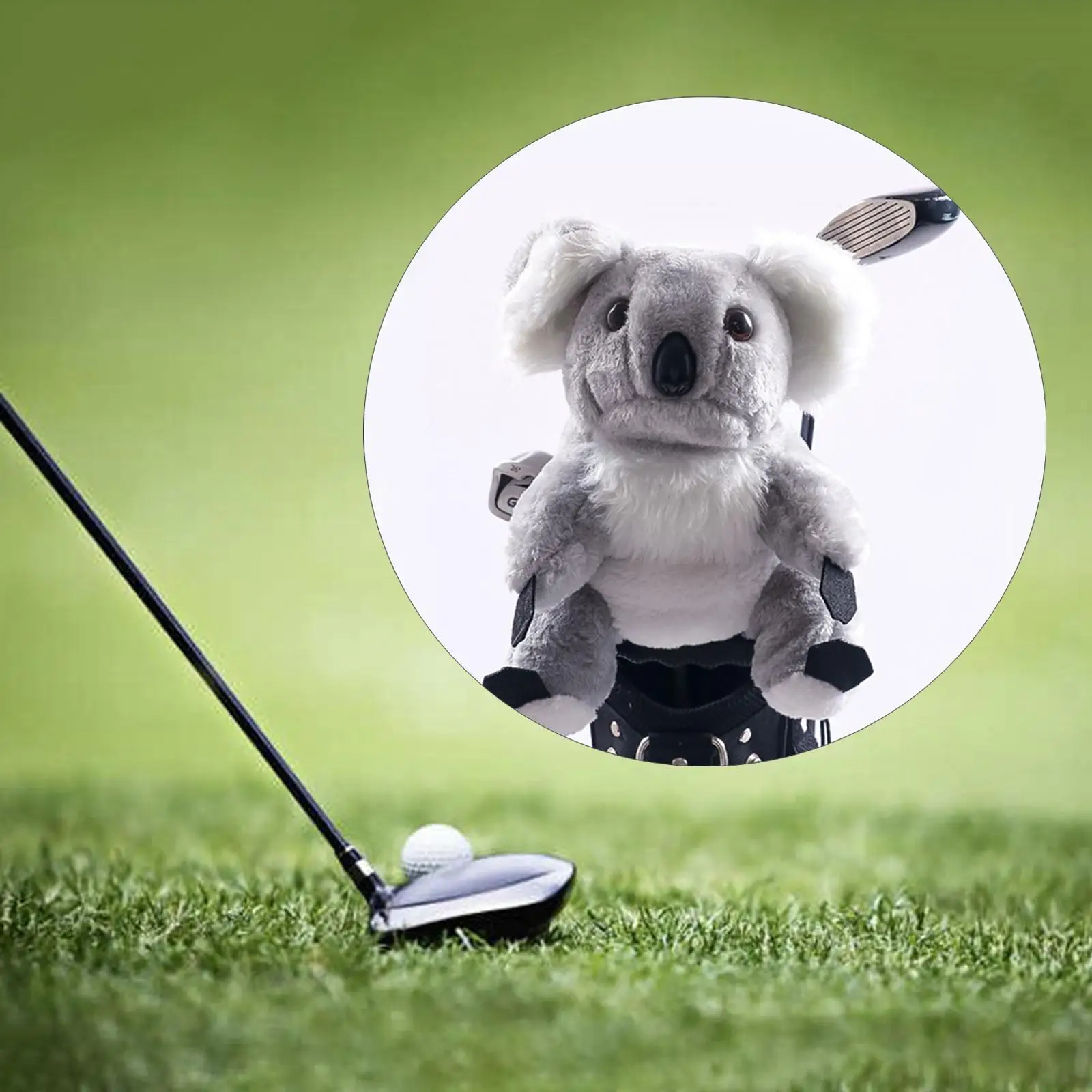 Cute Koala Golf Headcover Plush Driver Wood Cover Protector Soft Lining Golf Irons Putter Wedge Case for Club Storage and Carry