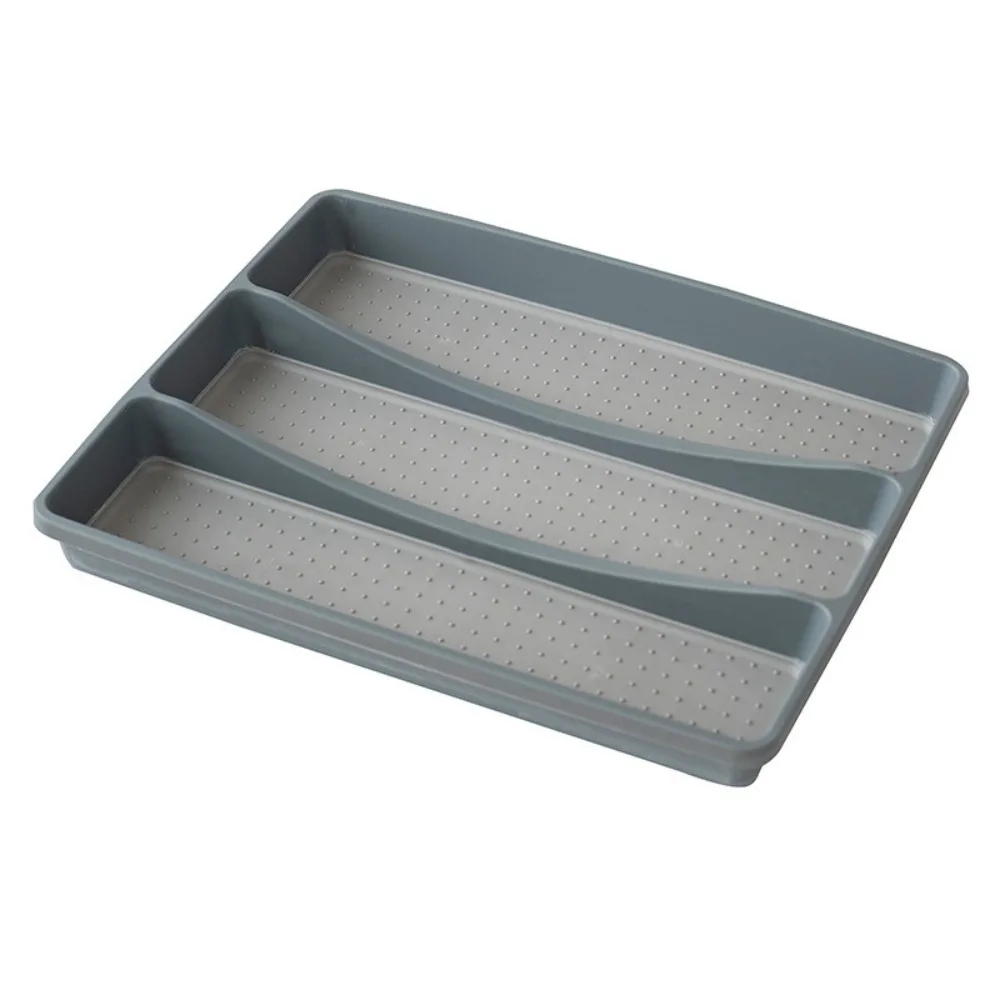 

Органайзер для столовых приборов с 3 отделениями, нескользящий, для кухонного ящика, экономит место