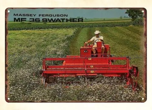 collectible 1973 Massey-Ferguson MF 36 Self-Propelled Swather metal tin sign