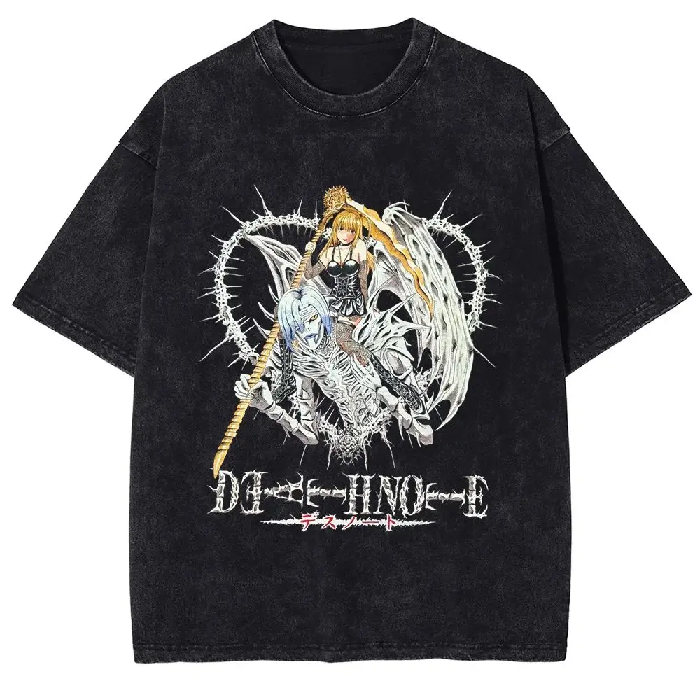 DEATH NOTE MisaMisa Manga T-shirt  VIntage Washed Oversized T Shirt for Men Women Clothing VPure Cotton Short Sleeve Casual Tees