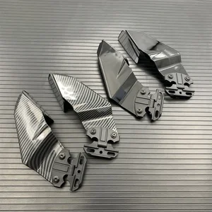 Side carbon fiber style side wing spoiler careon with rearview mirrors for Honda Kawasaki Suzuki BMW Yamaha 10 Main Sales Honda Lead Careage - №2