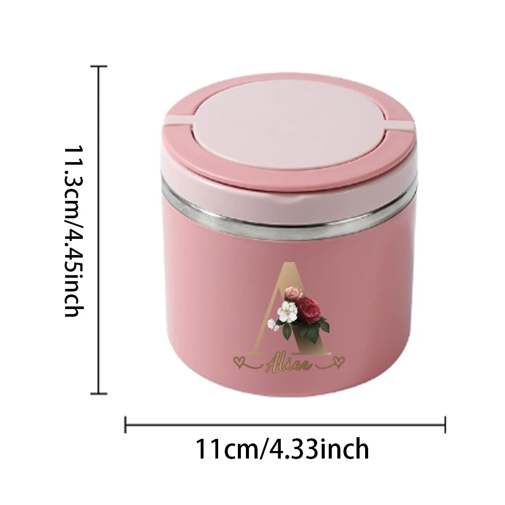 Custom Name Insulated Lunch Box Unisex Lightweight Personalized Letter Printing Lunch Box Office Worker Student Campus Lunch Box