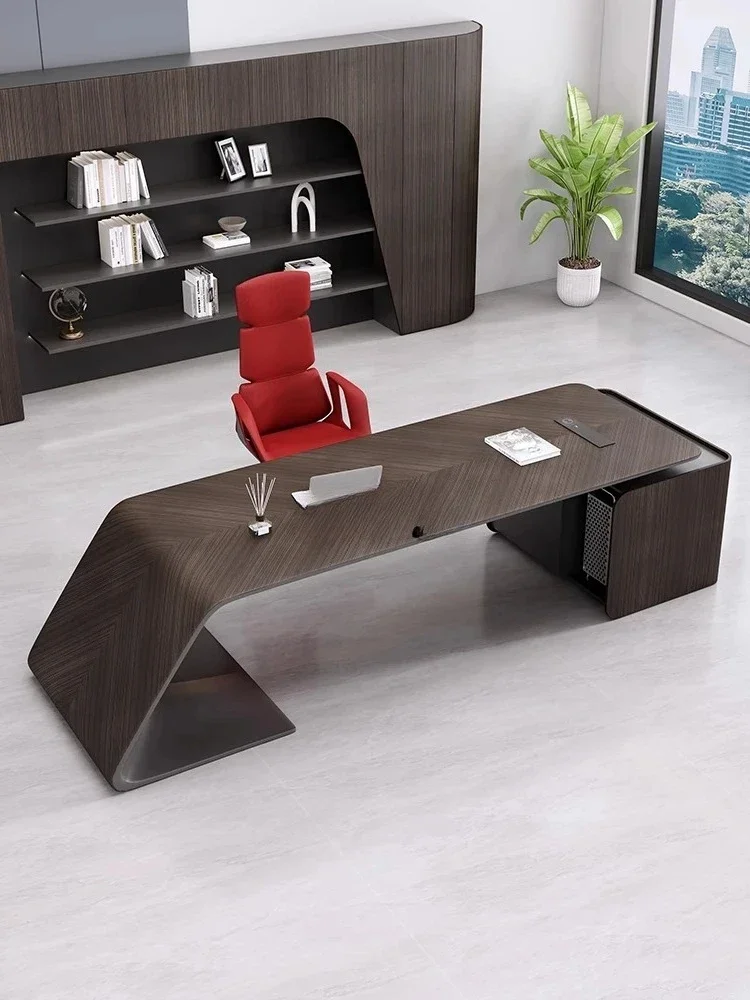 Yjq Senior Sense Boss Office Desk for Boss Simple Modern General Manager Office Desk and Chair Combination