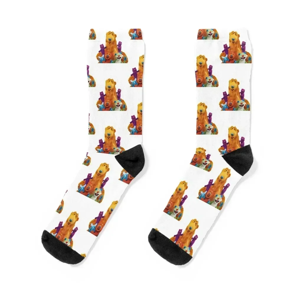 

Bear And Friends Socks New year's cartoon football retro Women Socks Men's