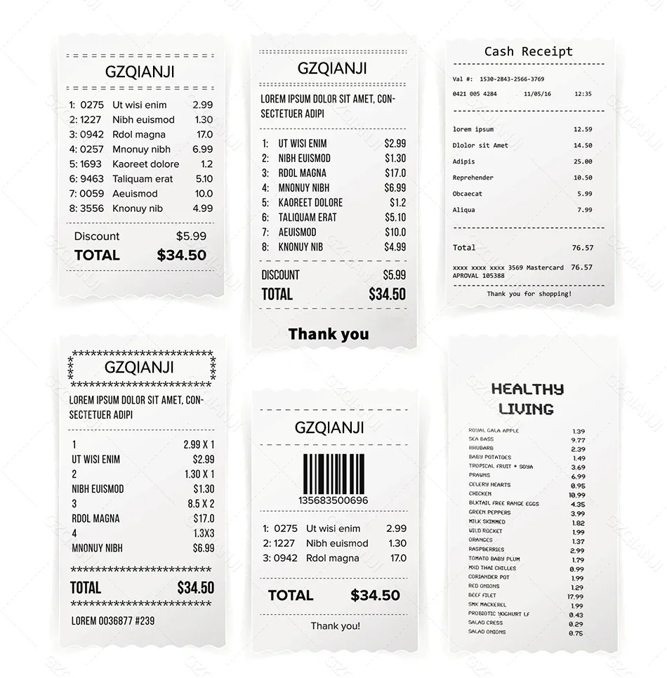 Thermal Paper for All 80mm Receipt Printer 80x40mm/80x30mm White Bill Rolls Inkless Pos PDA Paper Supermarket Printing