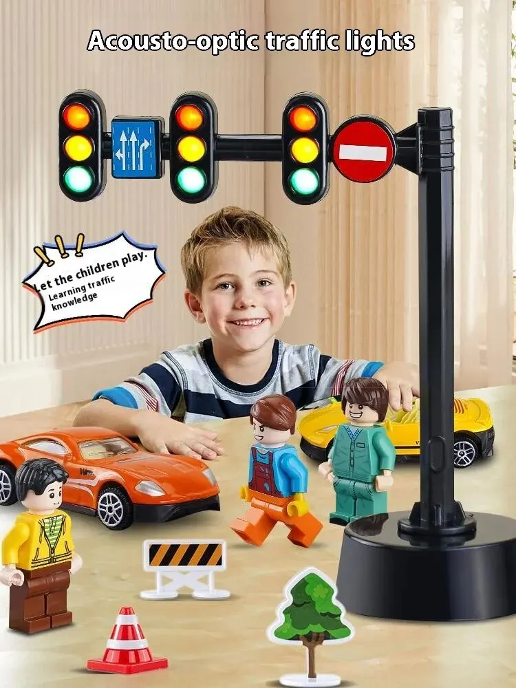 [Educational & Fun] Road Traffic Light Toy Model with Realistic Sound & Light Effects - Ideal for Kids'playtime & Learning!