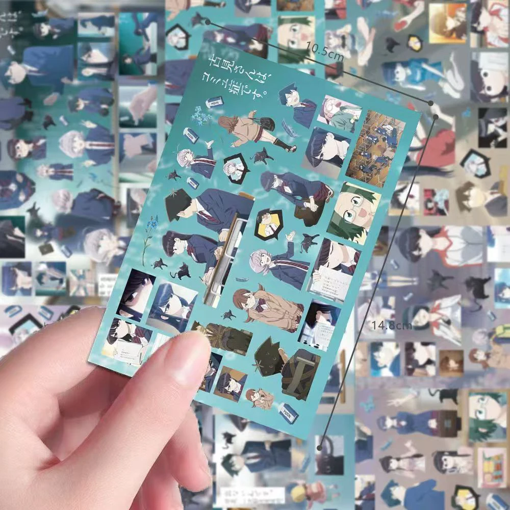 

4/8Sheets Komi Can't Communicate Stickers Kawaii Komi Shouko Anime Sticker Scrapbooking Phone Cup Cartoon Shoukok Tadano Decal