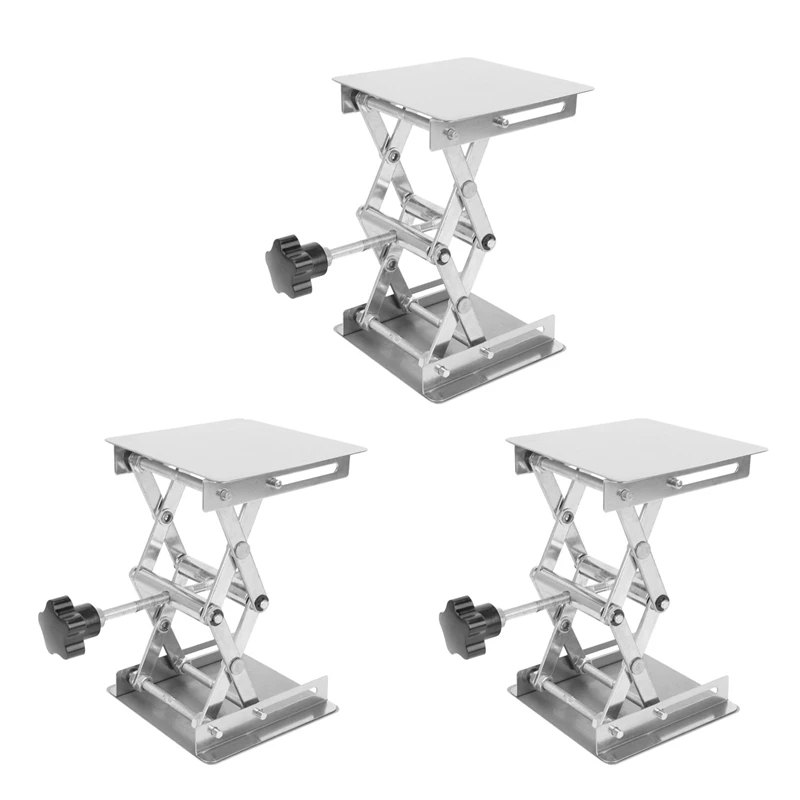 Promotion! 3X Scientific Lab Jack-100 X 100Mm Stainless Steel Lab Stand Table Rack Scissor Lab-Lift Lifter For Science Experimen