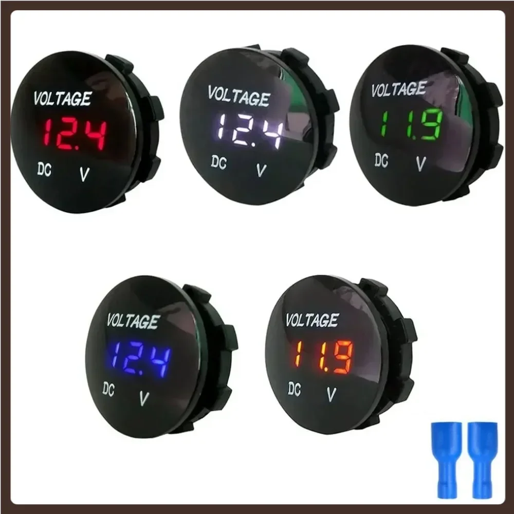 

DC 5V-48V Round Waterproof Voltmeter Motorboat Motorcycle Car LED Panel Digital Voltmeter Tester Monitor Display Voltmeter