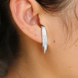 SILVER color miccro pave cz earring new design long top botton ear studs Copper lead nickle free Dazzling Chic earrings
