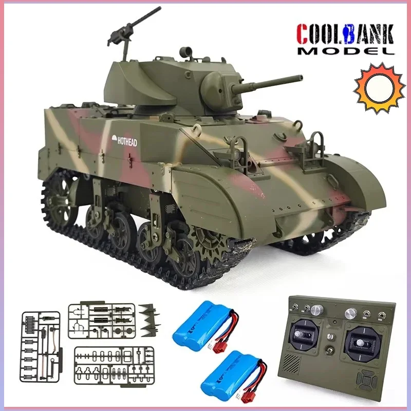 

New Warehouse Soldier US Stuart M5A1 RC Tank Military Simulation Tank Model Assembly G2080 Toy Adult Boy Toy COOLBANK MODEL