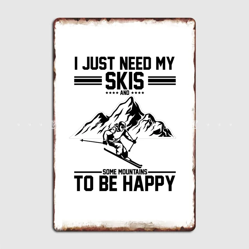 

Ski Gift Ideas Skiing Skis Metal Plaque Poster Wall Cave Pub Garage Mural Painting Vintage Tin Sign Poster