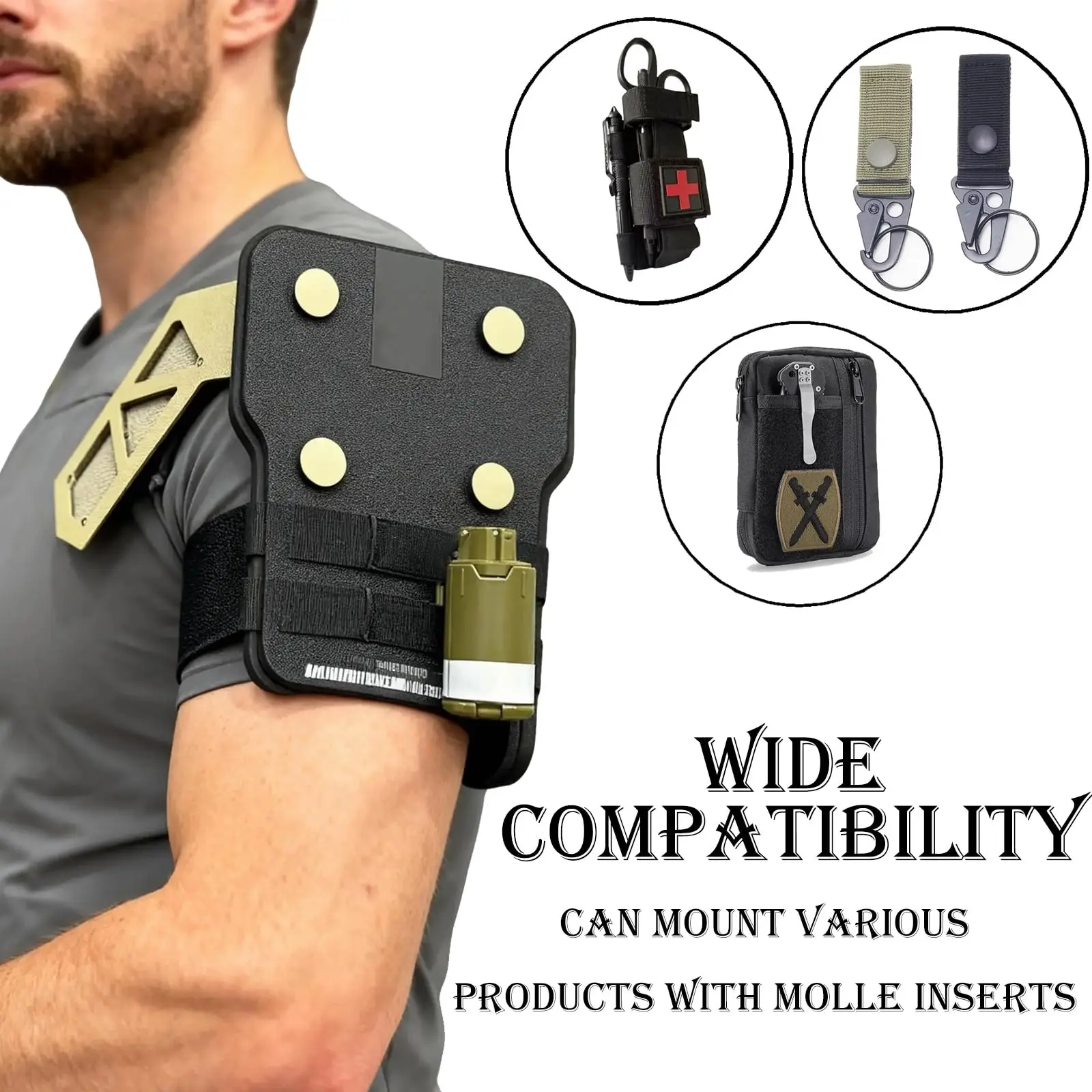 درع الكتف التكتيكي الخيال العلمي المستقبلي متوافق مع مولي وواقي كتف متعدد الوظائف قابل للتعديل للحفلات التنكرية في الهواء الطلق