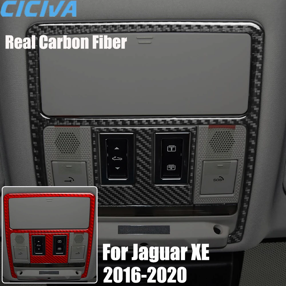 

Real Carbon Fiber Car Accessories Reading Light Panel Decorative Trim Cover Soft Sticker For Jaguar XE 2016 2017 2018 2019 2020