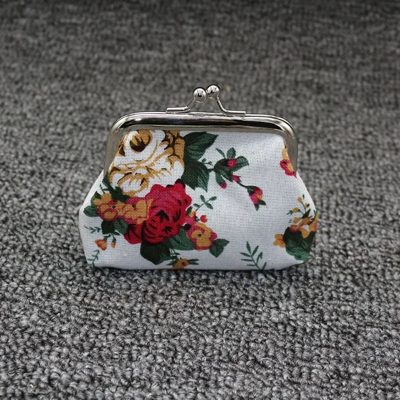 Xgnvpy-Mini monederos de lona de rosas para mujer, monedero Floral elegante, Mini monedero con broche para mujer y niña, bolsa para cambio de dinero, llavero