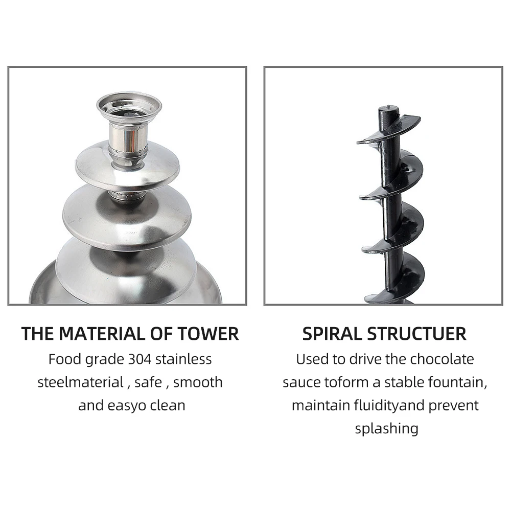 ماكينة إذابة كهربائية ومجموعة أصيص فوندو ، نافورات شوكولاتة ، 4 طبقات ، لحلوى الشوكولاتة ، المزرعة ، الناتشو ، الجبن ، المملكة المتحدة ، من من من V #6