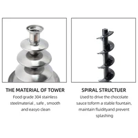 Chocolate Fountain, 4 Tiers Electric Melting Machine, Fondue Pot Set, for Chocolate Candy, Ranch, Nacho Cheese UK,230V 6