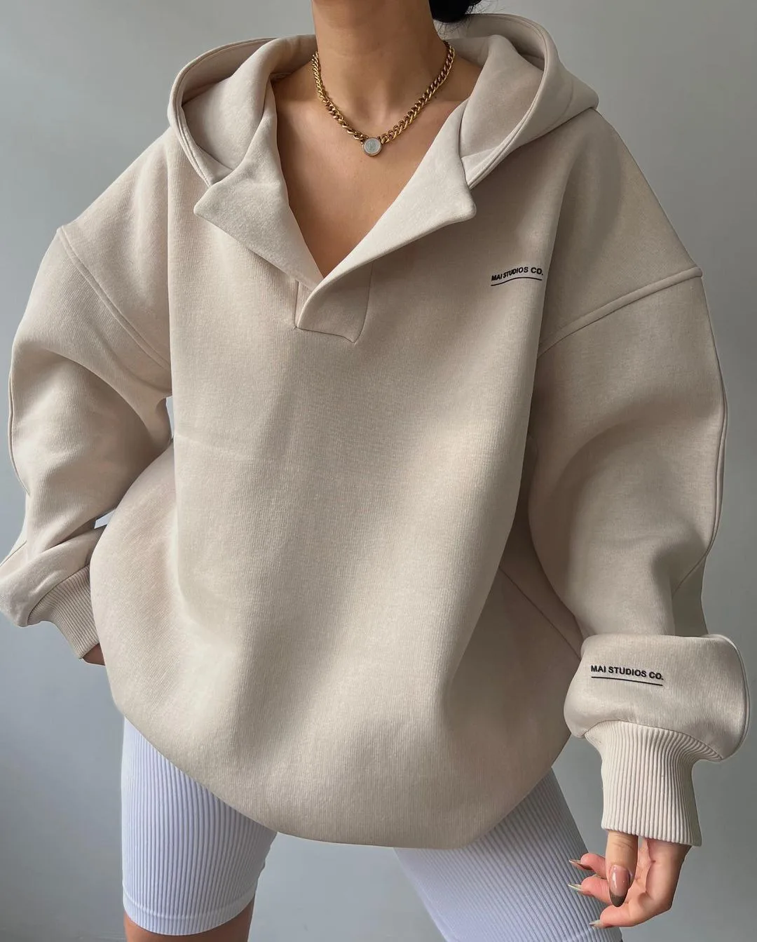 Solid Hooded Sweatshirts for Women Autumn Winter New Female Slim Fitting Plush Thickened Long Sleeved Plush Casual Sweatshirts