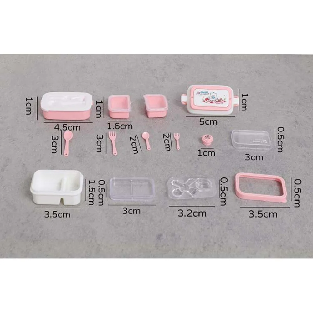 1:6 Doll House Dccessories Dollhouse Lunch Box Set Kitchen Props Cartoon Simulated Dinner Box Miniature Bento Box Model