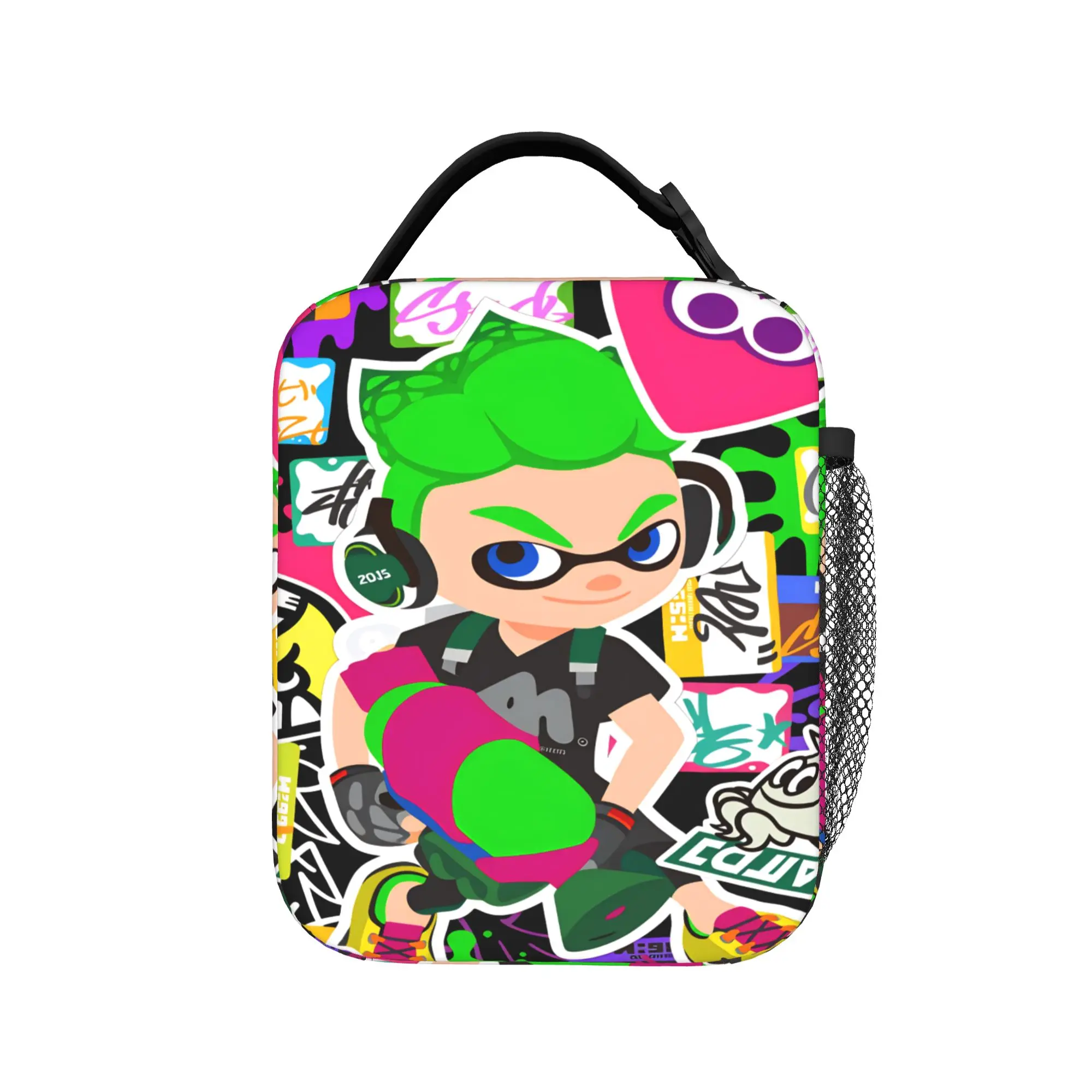 Splatoons Shoot Lunch Bag  Cute Lunch Box Travel Portable Zipper Thermal Lunch Bags For Child Oxford Graphic Design Cooler Bag