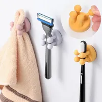 Economic Silicon Holder Self Adhesive Toothbrush Key Towel Hanger Hook Bathroom Wall Organizer Rack Kitchen Gadget Storage Rack