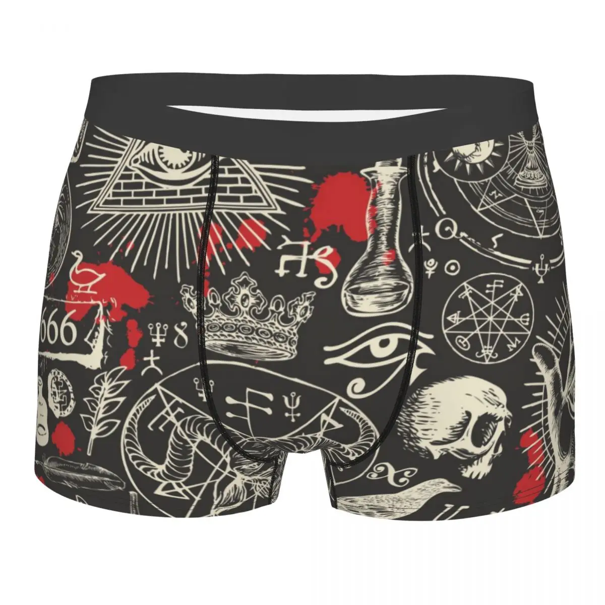 Men's Panties Underpants Boxershorts Retro Occultism Sketches And Blood Drops Underwear for Man Sexy Male Boxer Shorts