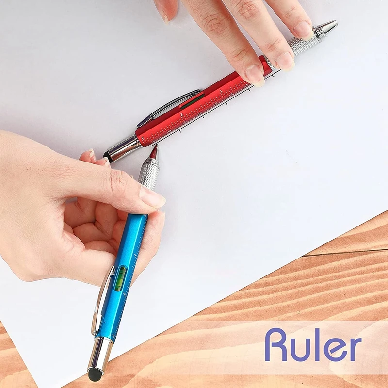 36 Pcs 4 Colors 6 In 1 Multitool Ballpoint Pens Gift Tool Pen Personalized Pen Tool Gadget Pen Gift For Men