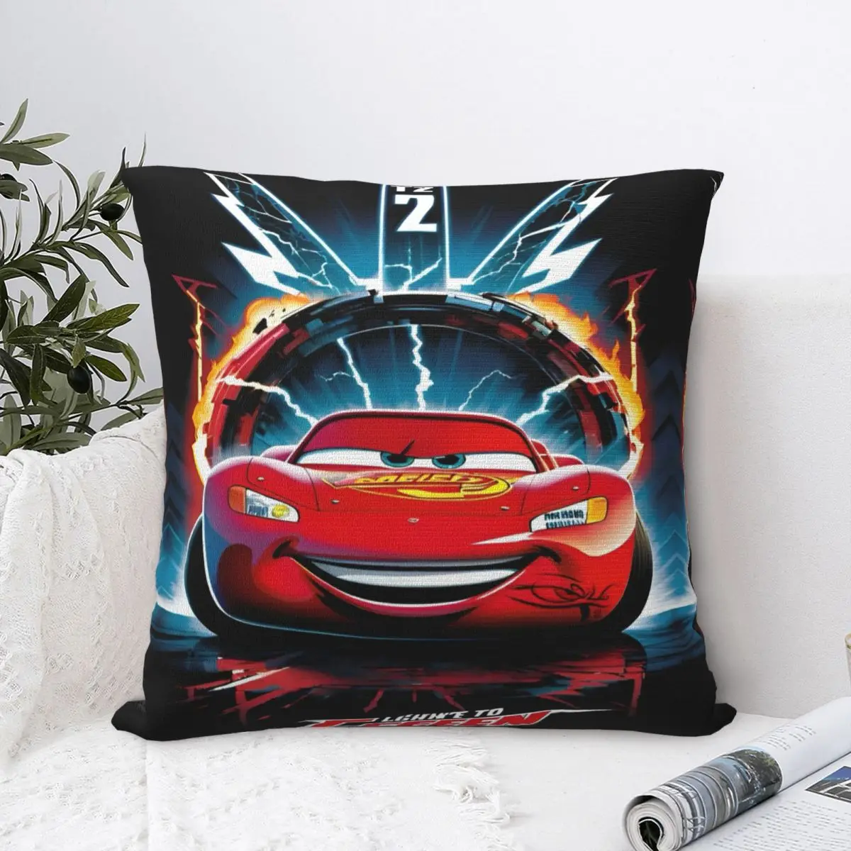 Decorative Pillowcases Lightning Car McQueen Merch Home Throw Pillow Case Cover Zippered Multi Size Dropshipping