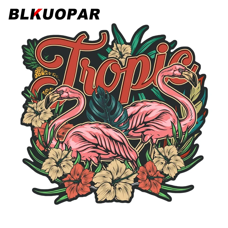 BLKUOPAR 13cm Surfing Sexy Women Flamingo Rider Catch Wave Summer Skeleton Sign Icon Car Sticker Motorcycle Helmet Decoration