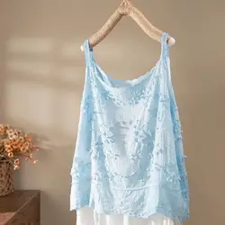 Women's Vest Embroidered Jacquard Tops