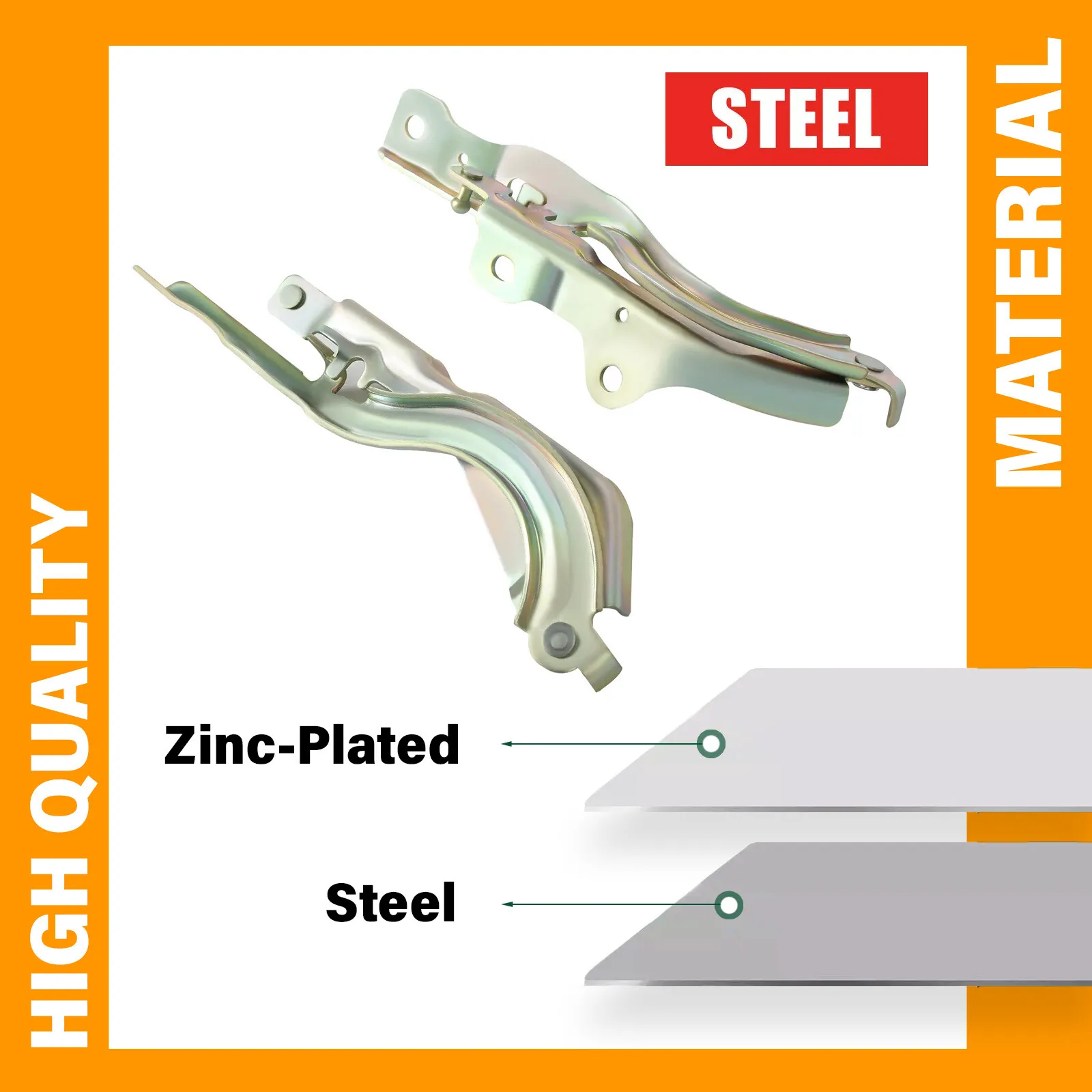 Hood Hinges Set of 2 Driver & Passenger Side Left Right For Hyundai Sonata 15-19