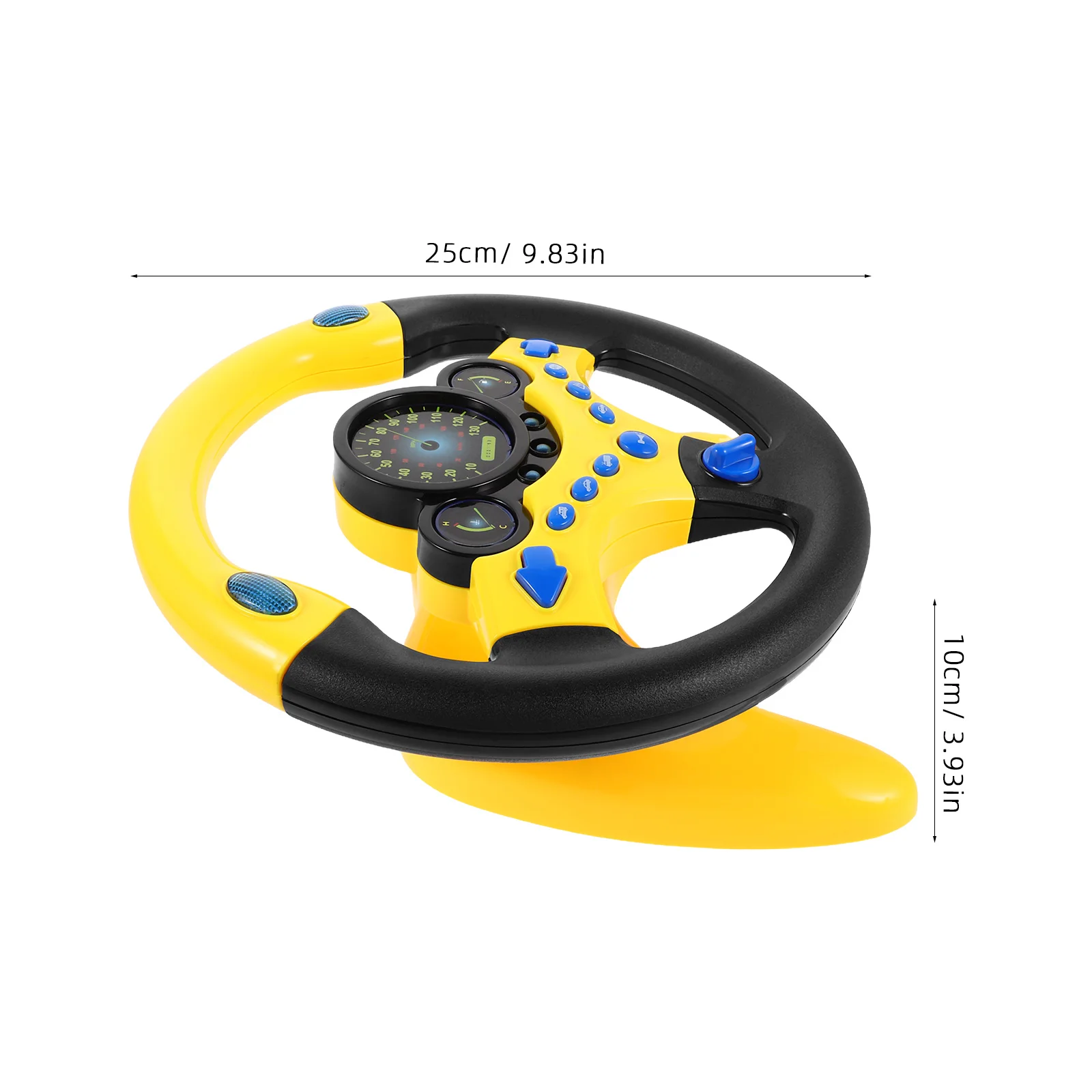 عجلة قيادة مقلدة باللون الأصفر، موسيقى تعليمية، محاكاة قيادة الأطفال