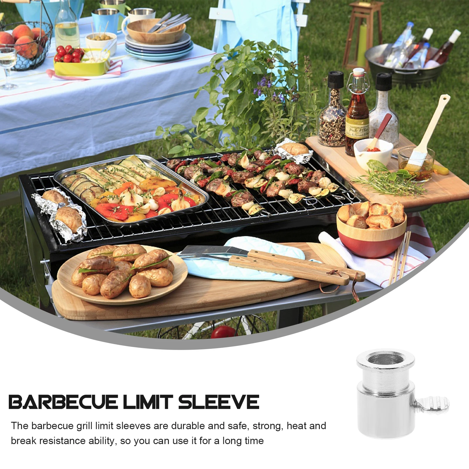 

4 Pcs Electric Chicken Roaster Fork BBQ Grill Limit Sleeves Durable Heat Resistant Home Outdoor Accessories Iron Tool