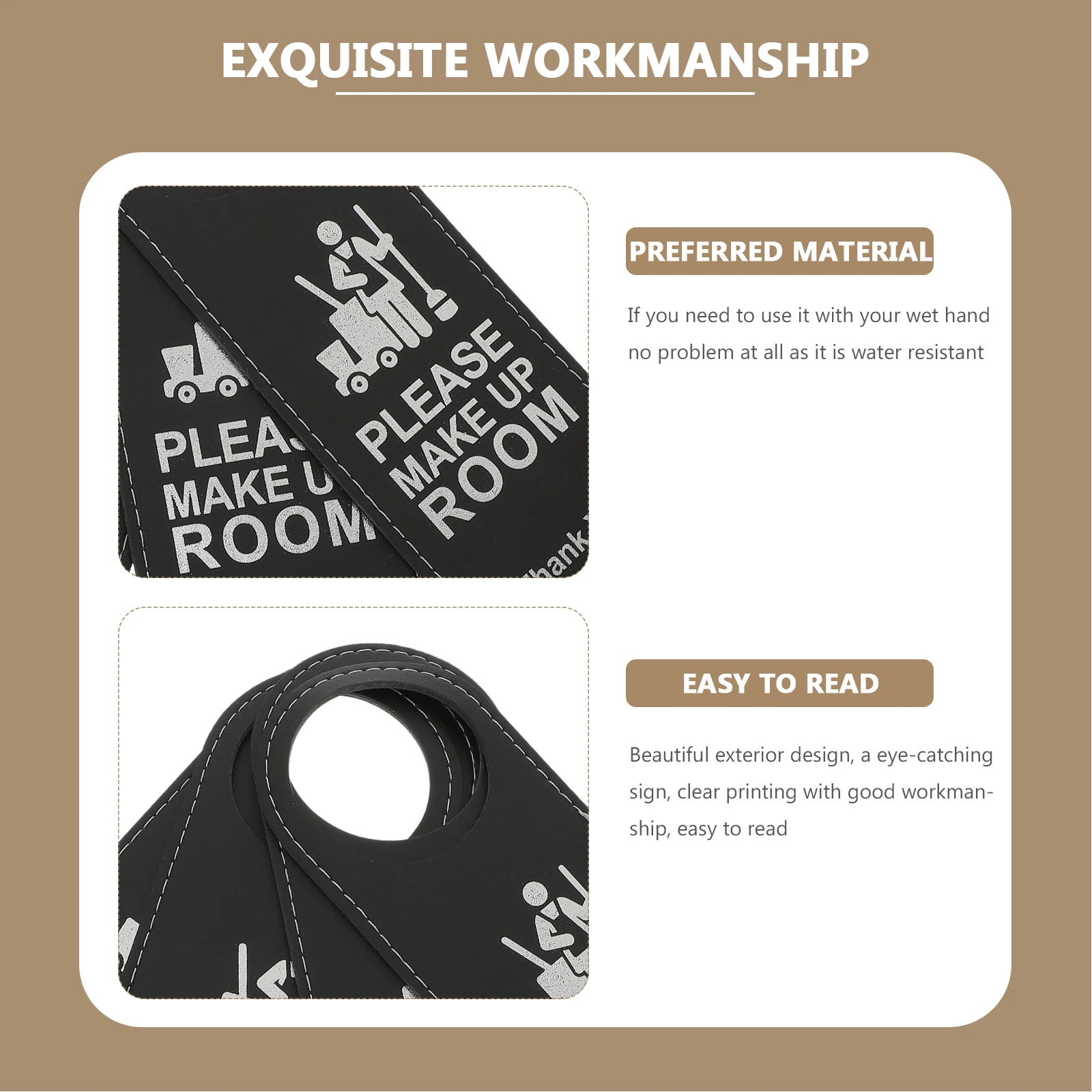 

4 Pcs Hanger Make Up Room Door Hanger Double Side Clear Printing Hotel Room Sign Handle Tag Storage Item