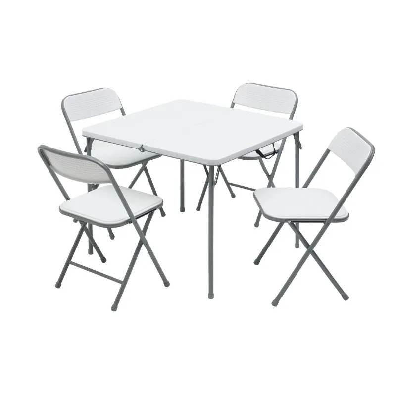

Mainstays 5 Piece Resin Card Folding Table and Four Folding Chairs Set