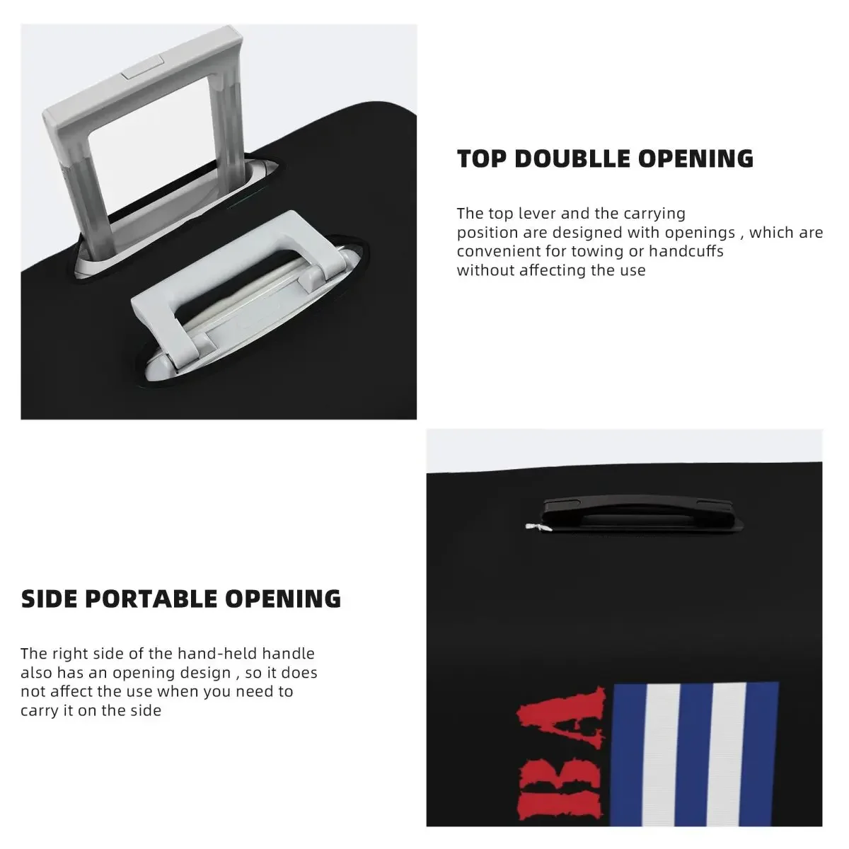 사용자 정의 쿠바 국기 수하물 커버 수호자 재미 있은 여행 가방 보호 커버 18-32 인치