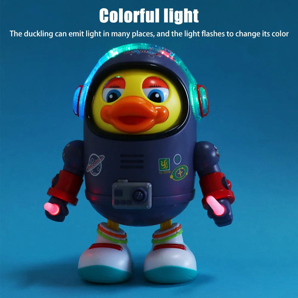 

Plastic Dancing Astronaut Duck Sound And Light Interactive Electric Dance Space Duck Swinging Dance Collection